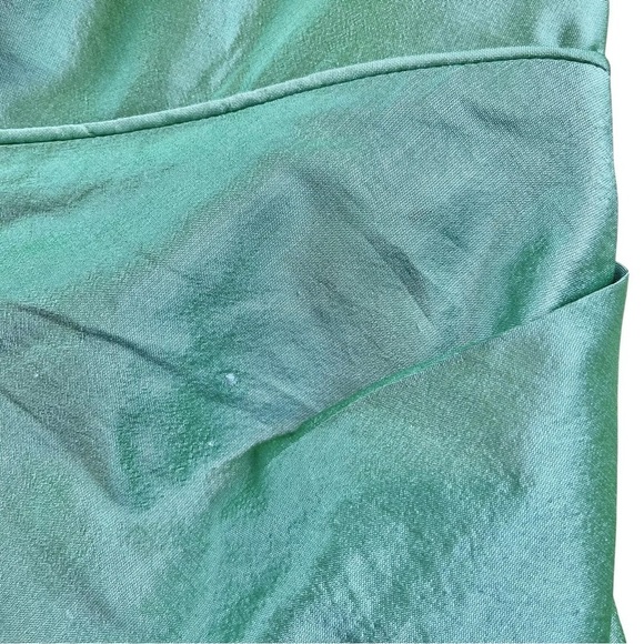 Nicole Miller Collection Iridescent Mint Silk Pleated Strapless Cocktail Dress 2 - Picture 6 of 9